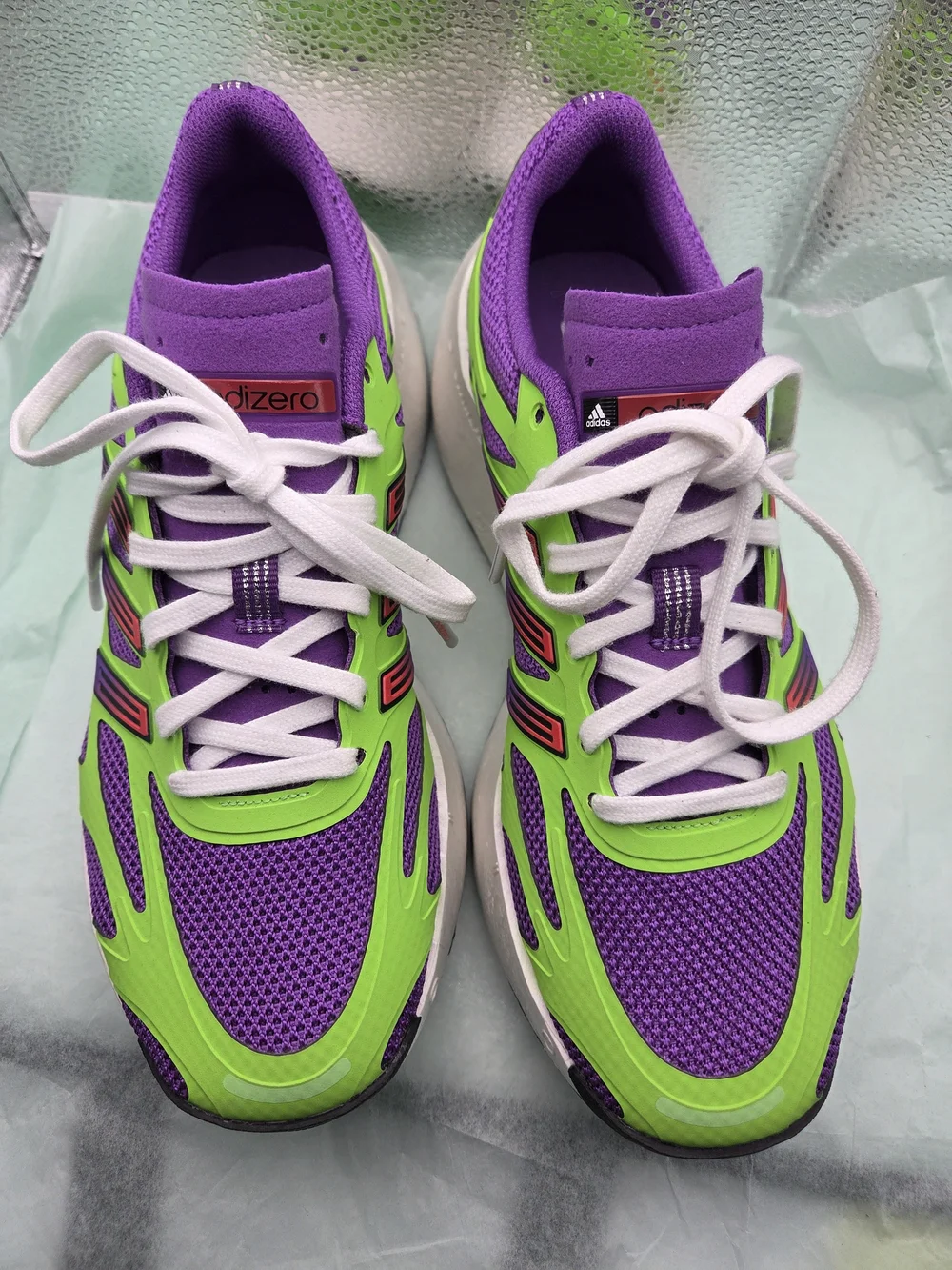 Women's Purple and Neon Green Athletic Sneakers